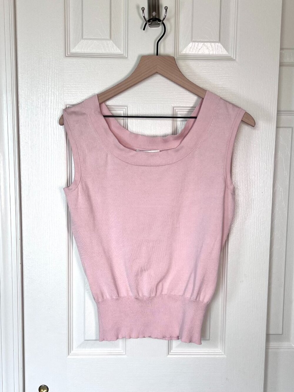 Vintage Y2K Pink Silk Blend Knit Sweater Vest Size M Y2K Preppy Popular Girl